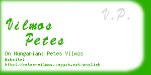 vilmos petes business card